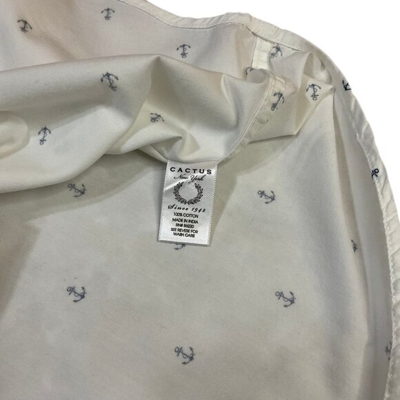 Cactus Hand Crafted Goods Anchor Print Short Sleeve Button Down Shirt - Picture 5 of 6